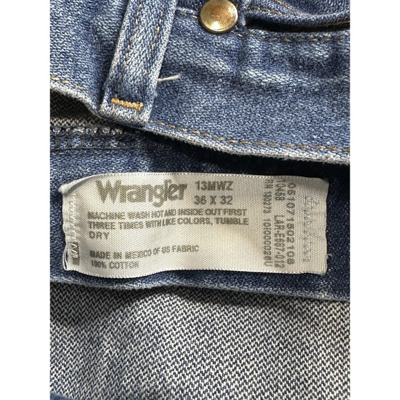 Wrangler 13MWZ Jeans Mens 36x32 Blue Denim Western Cowboy Bootcut USA Style - Picture 2 of 14